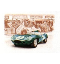 Postal - Jaguar Type D #3 Winner Le Mans 1957